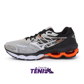 Tênis Mizuno Wave Creation 20 Cinza/Laranja