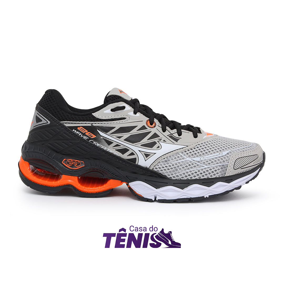 Tênis Mizuno Wave Creation 20 Cinza/Laranja