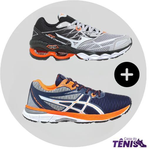 Compre 1 leve 2 Tênis Mizuno Wave 20 Pro + Asics Revelation