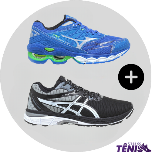 Compre 1 leve 2 Tênis Mizuno Wave 20 Pro + Asics Revelation