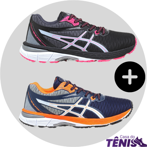 2 PARES Asics Revelation MASC e FEM COMPRE 1 LEVE 2